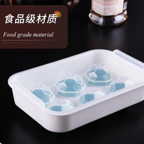 Whisky Bar Ice Hockey Mold New 6 with Cover Ice Lattice Mold Plastic Bottom Silica Gel Ice Hockey Mold Round