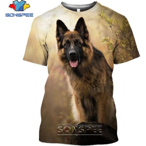 SONSPEE 3D Print Animal Dog German Shepherd Men Women T Shirt Harajuku Casual Hip Hop Summer Short Sleeve Mens Tees Tops Shirts