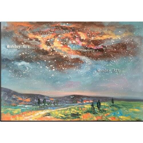 Aritist hand painted High Quality Natural Landscape oil painting Wall Decoration Canvas Painting Beautiful pastoral Oil Painting