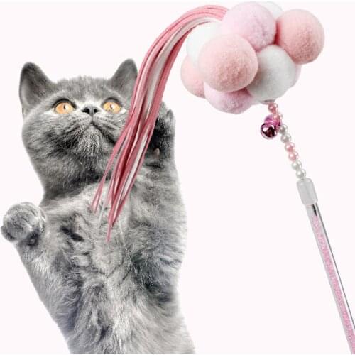 Interactive Stick Cat Toy Plastic Kitten Toy Funny Cat Fishing Rod Game Wand Feather Stick Toy Pet Supplies Cat Accessories