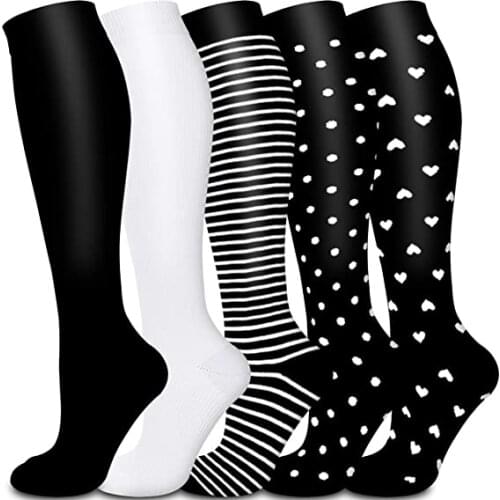 Compression Stockings Fit For Sports,Edema,Diabetes,Varicose Veins, Crossfit, Atheletic, Black Compression Socks for Men & Women