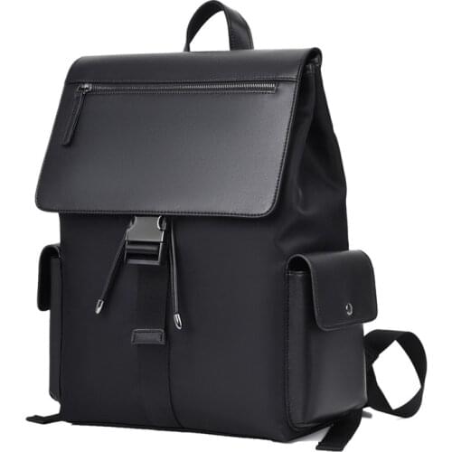 Fashion Mens Backpack Pu Leather 15 Inch Laptop Backpacks High Quality Travel Bagpack College Student School Bag For Boy