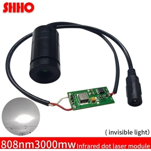 High power adjustable 808nm 3w infrared dot laser module super bright industrial class Anti-counterfeit lamp IR transmit launch