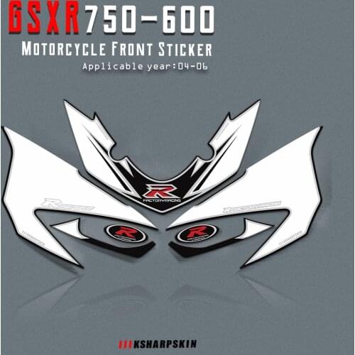 MOTO 3D Gel Stickers Motorcycle Front Fairing Decorative Decal For SUZUKI GSXR750 600 K4 K5 2004-2006 gsxr 600 gsxr 750