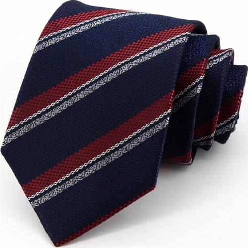 8CM Striped Tie for Men High Quality Mariage Business Dress Office Necktie Cravate Wedding Gifts With Box