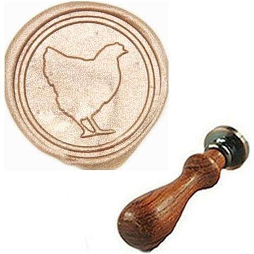 Vintage Hen Custom Picture Logo Wedding Invitation Wax Seal Sealing Stamp Sticks Spoon Gift Box Set Kit