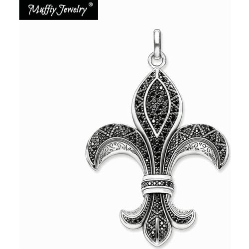 Fleur-de-lis Heart Pendant,2017 New Europe Style Rebel Good Jewerly For Men,2017 Gift In 925 Sterling Silver,Super Deals