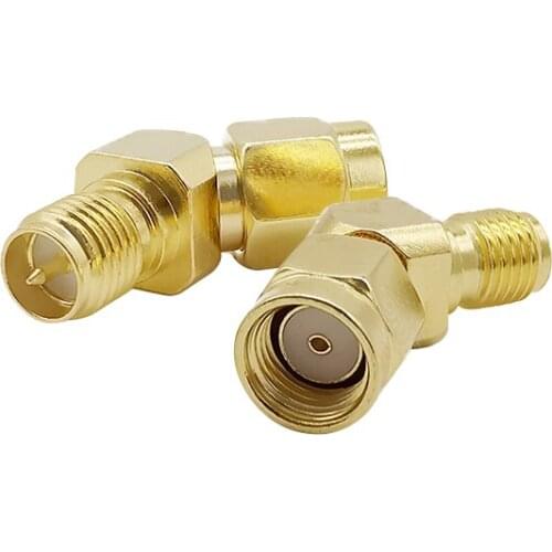 RP-SMA Connector RP SMA Male Plug to RP SMA Female Jack 45 ℃ 135 Degree RF Coaxial Adapter for FPV Race RX5808 Fatshark Goggles
