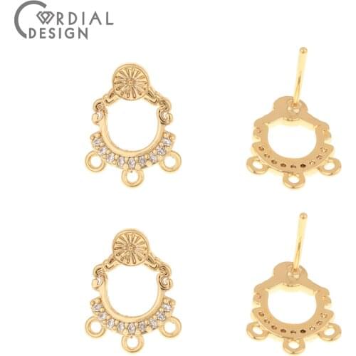 Cordial Design 30Pcs 10*13MM Genuine Gold Plating/DIY Making/Earrings Stud/Jewelry Findings Components/Hand Made/Earrings Parts