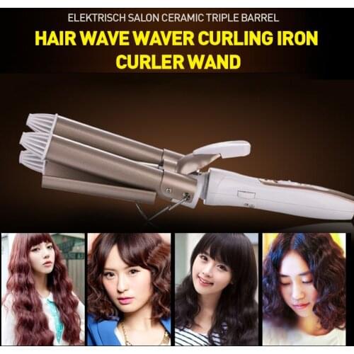 3 Barrels Hair Curling Iron Ceramic Triple Barrel Hair Curler Professional Waver Styling Tools Electric Crimpers Styler Wand