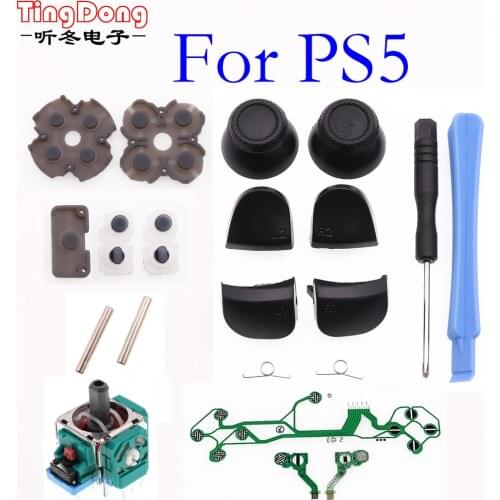 TingDong 1set 3D Analog Joystick Sensor Module Potentiometer For Dualshock 5 PS5 Controller L1 R1 L2 R2 Trigger Buttons