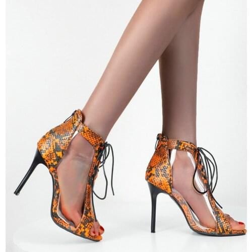 Plus Size 34-45 2021 Women Modem Sandals Fashion Peep Toe Thin High Heel Women Sandals Cross Tied Zipper Summer Shoes for Women