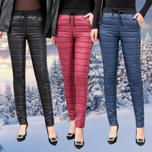 Winter Down Cotton Pants Women Trousers High Waisted Warm High Waist Women Pants Winter Plus Size Pencil Pants Female X593