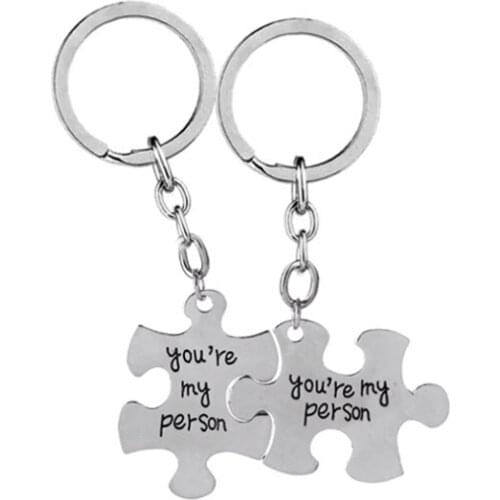 ZRM 1Pairs Fashion Jewelry You're My Person Keychain For Lovers You Are My Person Key Chain Ring Holder Best Friends Wholesale