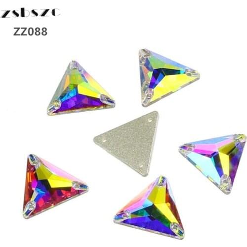 Zsbszc 28pcs Flatback AB rhinestones silver bottomed sew on diamonds shoes hats bags clothing accessories 12mm 16mm 22mm ZZ088