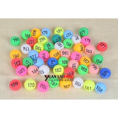 No.1-200 Lottery game ball with numbers tennis ball entertainment awards 200 pcs colorful digital balls