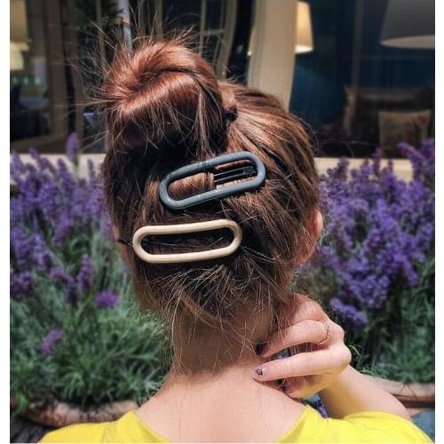 100pcs/lot DIY Simple Multi Acrylic Ellipse Hair Clips Back Of The Head Candy Hairpins Hair Styling Tools Accessories HA980