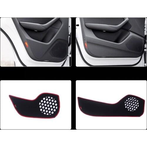 4pcs Fabric Door Protection Mats Anti-kick Decorative Pads For Audi Q3