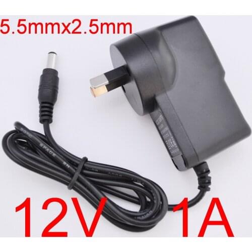 50PCS 12V1A AC 100V-240V Converter Adapter DC 12V 1A 1000mA Power Supply AU 2 Plug DC 5.5mm x 2.1mm -2.5mm