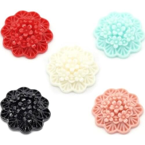50Pcs Mixed Resin Flower Cabochon Flatback Embellishments Decoration Crafts Embellishments For Scrapbooking Diy Accessories