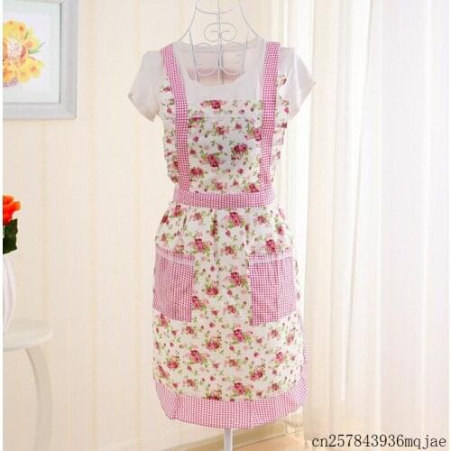 50pcs Women Cooking Cotton Apron Bib Lady Restaurant Home Kitchen Apron for Pocket