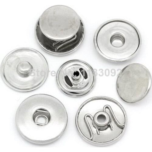 500sets/lot (1set= cap+socket+stud) 18mm copper silver Button Snap Jewelry press Button for ginger snap leather bracelet