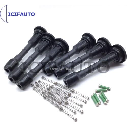 6 X Ignition Coil Repair Rubber Boot With Spring For Infiniti Q50 Nissan 350Z Maxima Murano Pathfinder Quest 3.5L 22448-JA11C