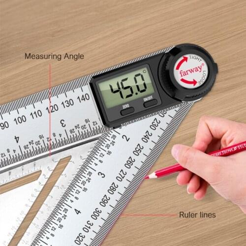 HOT 0-400mm Digital Protractor Angle Ruler Angle Finder Stainless Steel 360 Degree Goniometer Inclinometer Measuring Tools