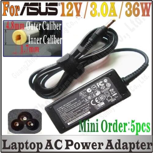 DHL Shipping, 50pcs/Lot Laptop Charger AC Adapter For asus Ee PC 900HA 904HA 900HD 904HG R33030 1000H 1000HA 1000HC