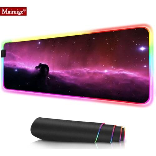Mousepad RGB Universe Fog Space Starfield Nebula Large Mouse Pad Gaming Computer Mat Best Game Custom, No Game No Life Mousepad