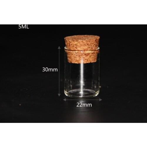 20pcs/lot 22*30mm Cute Small Test Tube with Cork Stopper Bottles Jars Vials Vase Food Liquid Sand Bottle DIY Craft Wedding Decor