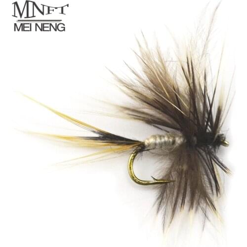 MNFT 10PCS 14# 12# Grey Mosquito Fly May Trout Flies Fly Fishing Lures Bugs Wholesale