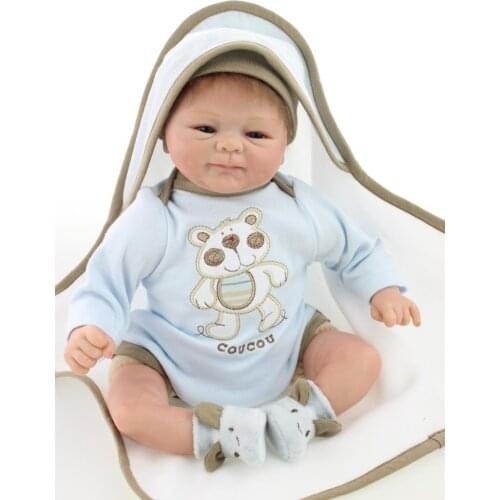 Soft Silicone 18" Reborn Babies Fashion Realistic Newborn Baby Doll Boy Gift for Children Birthday Gift