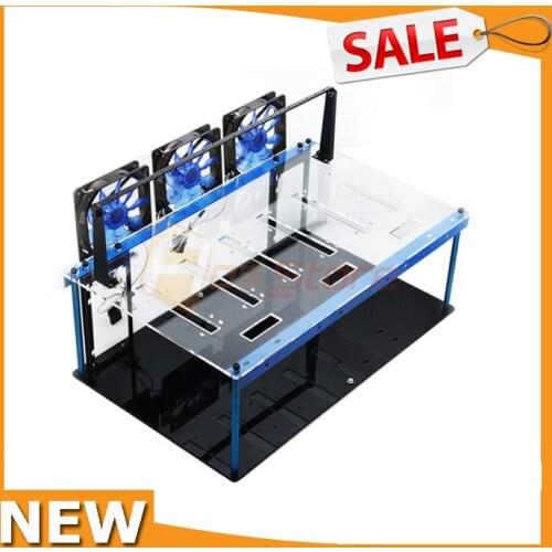 Crypto Coin Open Air Mining Miner Frame Rig Case Set for 7 GPU ETH BTC Ethereum
