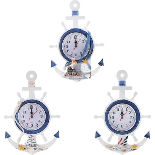 WALL CLOCK WELCOME ABOARD NAUTICAL BLUE & WHITE HANGING DECOR ORNAMENT CRAFT