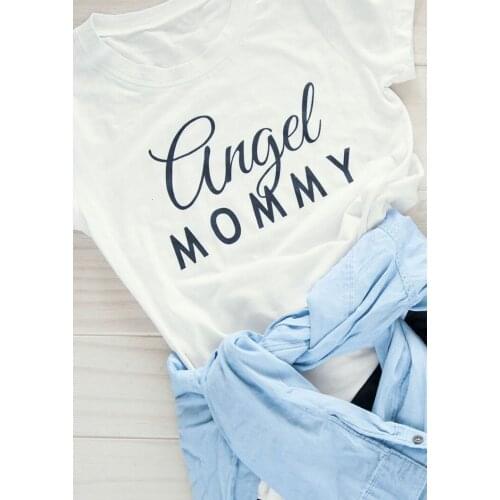 NEW arrival Angel Mommy T-Shirt women fashion tees summer tops fast delivery cotton mother days gift lovely tumblr t shirt- K856