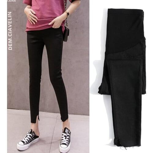 New Maternity Jeans Spring Jeans Korean Fashion Maternity Pants Feet Nine Pants Denim Leggings