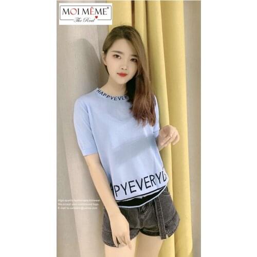 6 PCS Wholesale 2021 New famous designer fashion knitwear college students youth version womens short-sleeved O-Neck knitwear