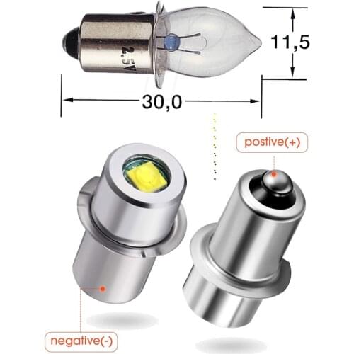 P13.5S LED 3W Torch Torches Flashlight Bulb Lamp Emergency Work Light Replacement Bulb 12V 18V 24V PR2 PR3