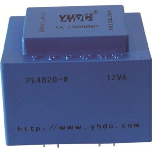 PE4820-M Power 12VA input 230V Output 6V 50-60Hz Vaccum Epoxy Encapsulated PCB Welding Isolation Transformer