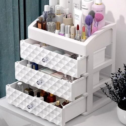 Plastic Drawer Makeup Organizer Cosmetic Beauty Box Nail Desktop Storage Jewelry Case Brush Lipstick Nail Polish Container