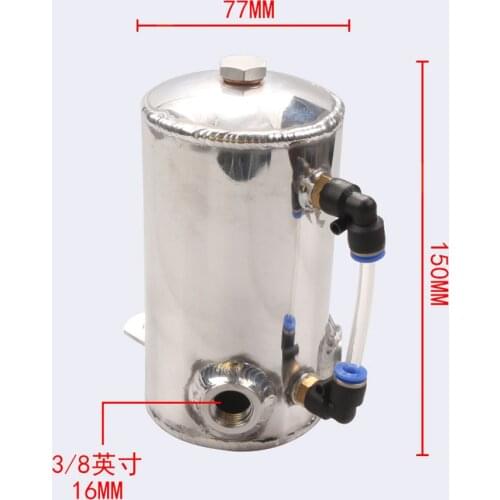Polished 3/8" NPT 0.5L Aluminium Oil Breather Tank Reservoir Oil Catch Can Tank