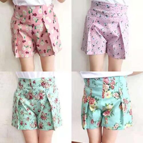 Girls' Shorts Summer 2021Childrens Wear High Stretch Floral Shorts Thin Cool Cotton Shorts Baby Hot Pants 2-11Y Baby Clothes