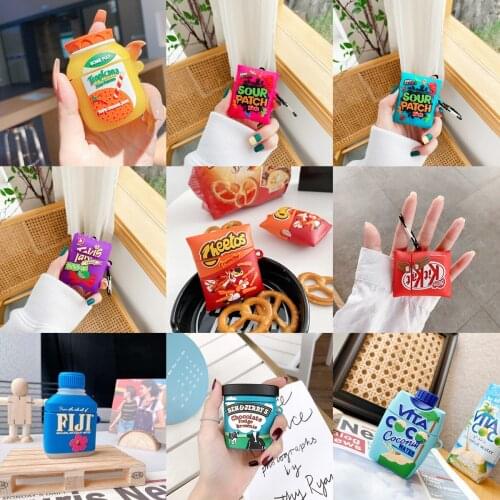 3D Cartoon Drink Potato Chips silicone Case Earphone Case for Airpods 1 2 Pro Wireless Bluetooth Headset Headphone Cover Fundas