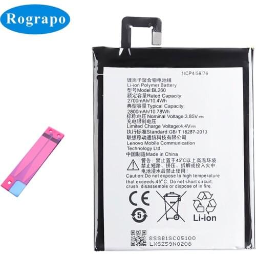 Full 2800mAh BL260 Mobile Phone Replacement Battery Accumulator For Lenovo Vibe S1 Lite S1La40