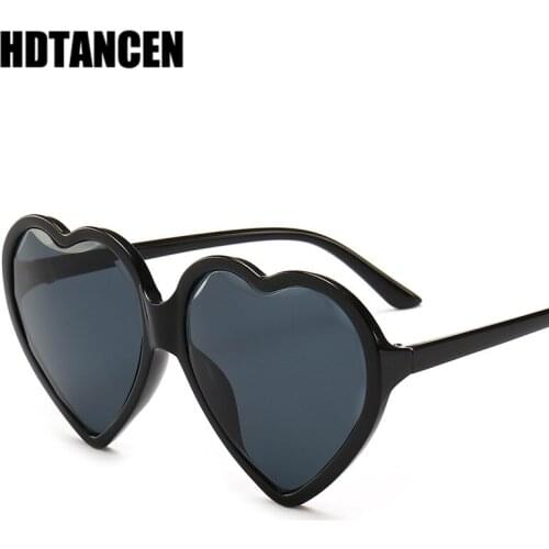 HDTANCEN Love heart sunglasses women cat eye vintage Christmas gift black pink red heart shape sun glasses for women uv400