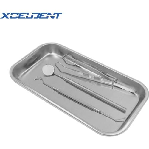 Dental Stainless Steel Medical Tray Square Plate Oral Care Dentist Materials Plates for Teeth Dental Laboratory Equipment