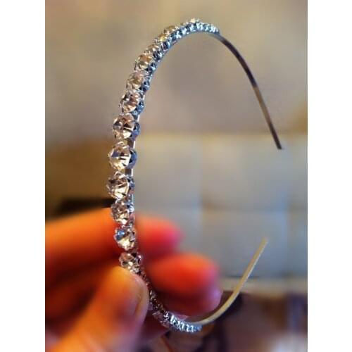 Bridal Hair Accessories For Women One Row Crystal Hairbands Wedding Crown Tiara Rhinestone Wedding Hair Jewelry Accessories