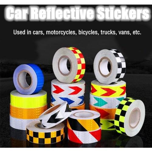 Car Reflective Tape Exterior Decoration Stickers Car Warning Safety Reflection Tape Strip Film Auto Reflector Sticker Styling