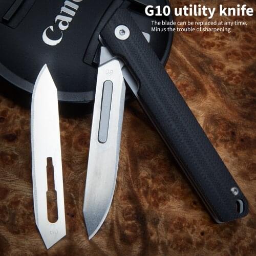 G10 Utility Knife Multifunctional Utility Knife Easy to Carry Blade Detachable EDC Tactical Self-defense Folding Knife